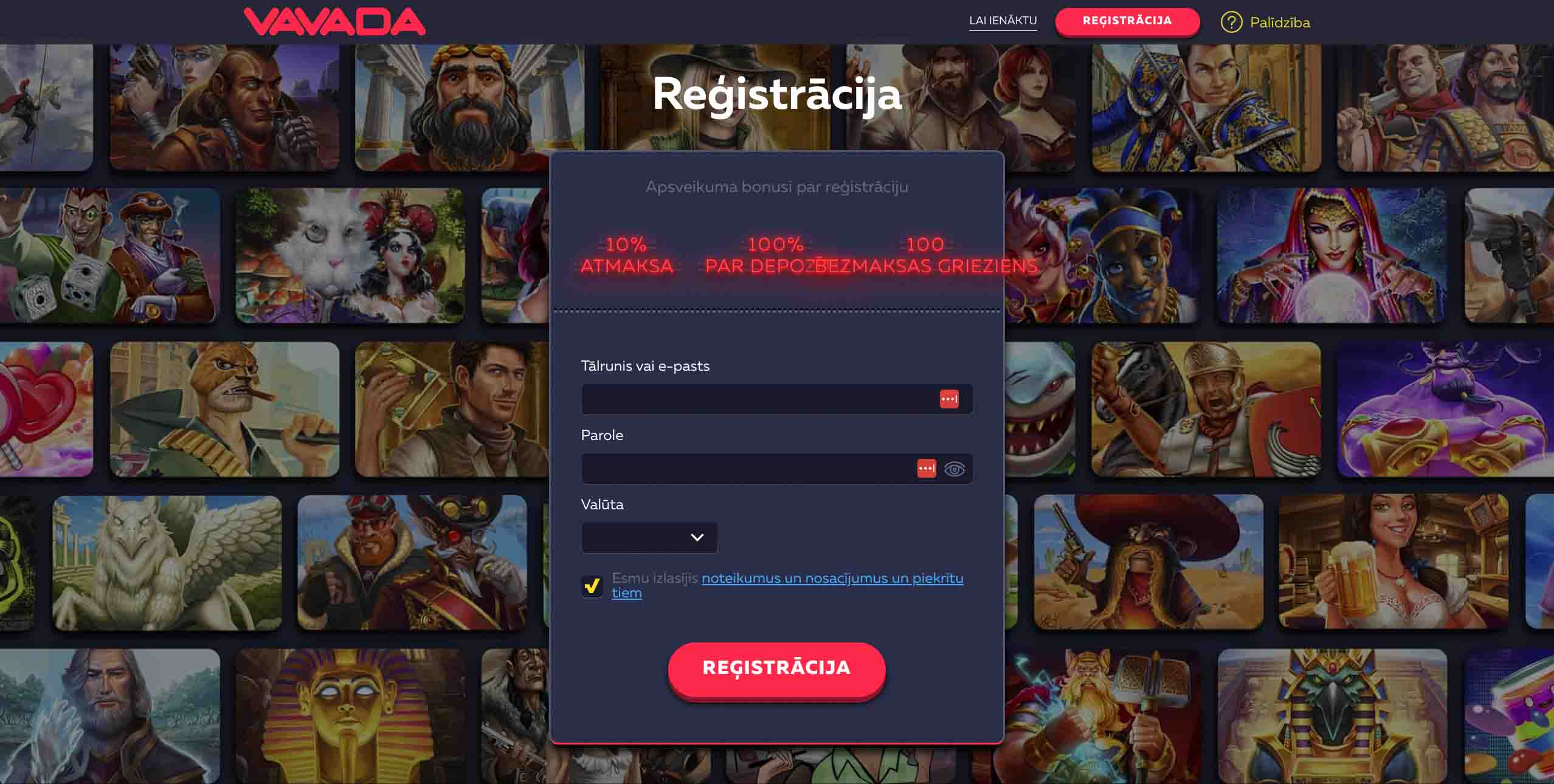 vavada reģistrācija